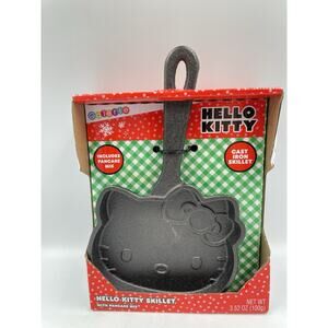 Sanrio Hello Kitty Pancake Cast Iron Skillet Pan with Pancake Mix NEW In Box